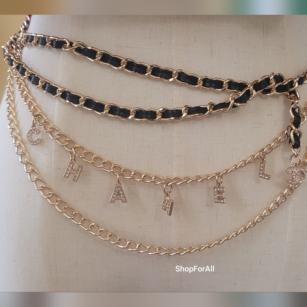 Chanel Gold and Black Chain Belt - Picture 3 of 15